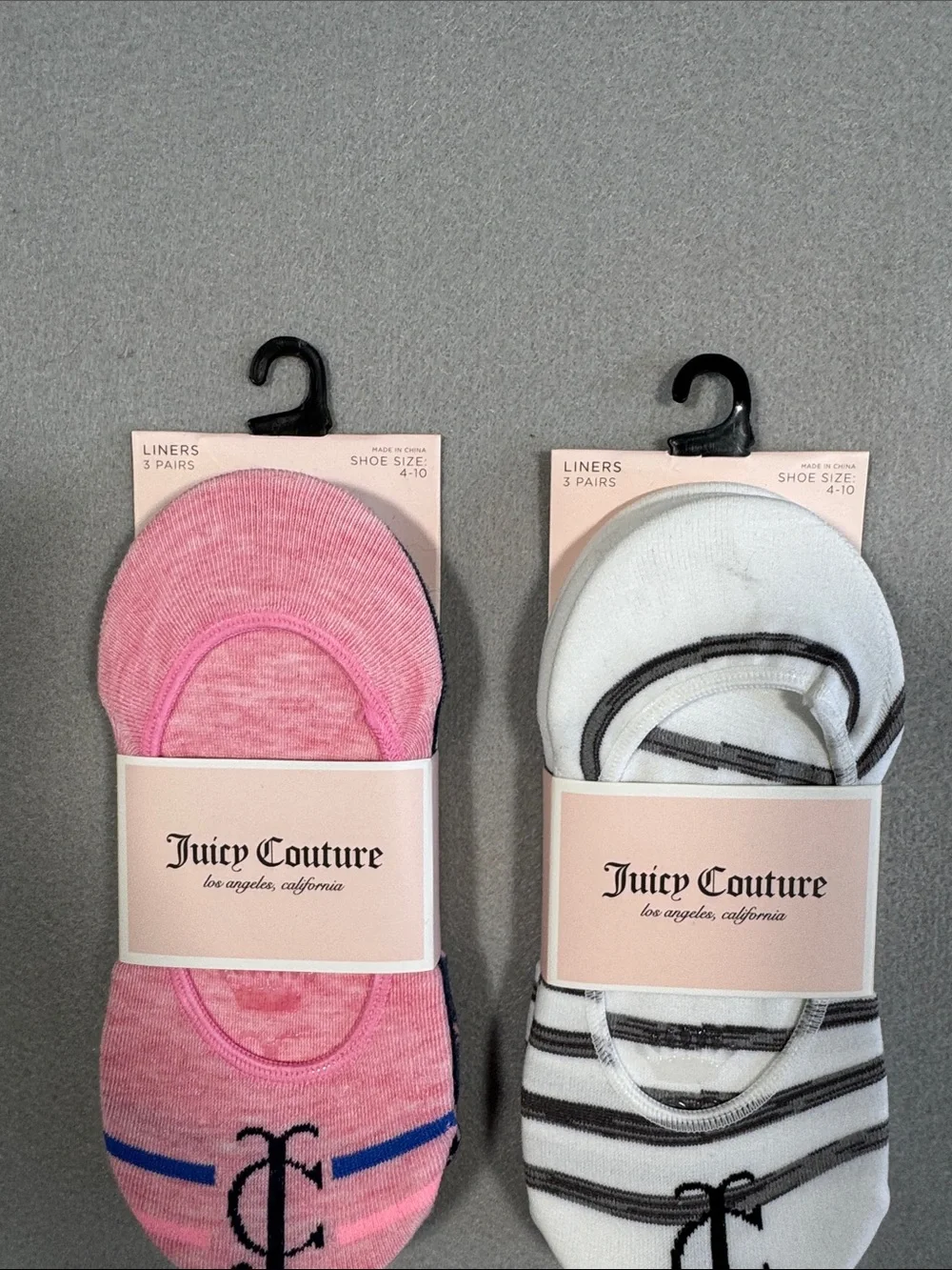 NWT Juicy Couture Women's Liner Socks 3-Pack Bundle (6 Pairs Total)